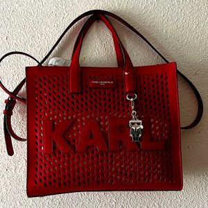 NWT Larl Lagerfeld Super Stunning 🔥Fire🔥 RED ♥️ leather purse. 💕 🥰💕